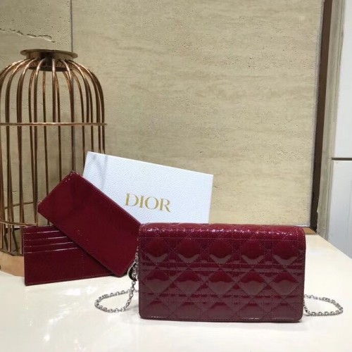 PORTOFEL LADY DIOR DIN PIELE DE VIȚEL C9025A Burgundic