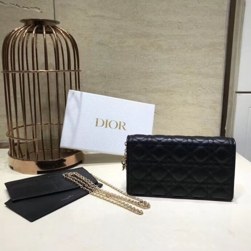PORTOFEL LADY DIOR DIN PIELE DE VIȚEL C9025A negru