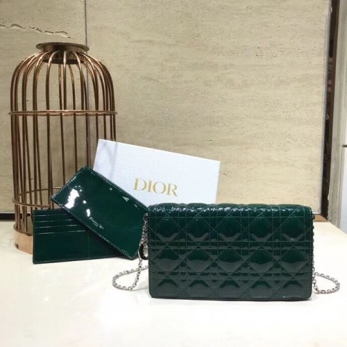 PORTOFEL LADY DIOR DIN PIELE DE VIȚEL C9025A verde