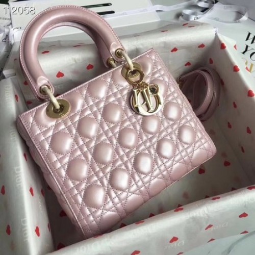 GEANTĂ LADY DIOR DIN PIELE DE MIEL CAL44550 roz perlat