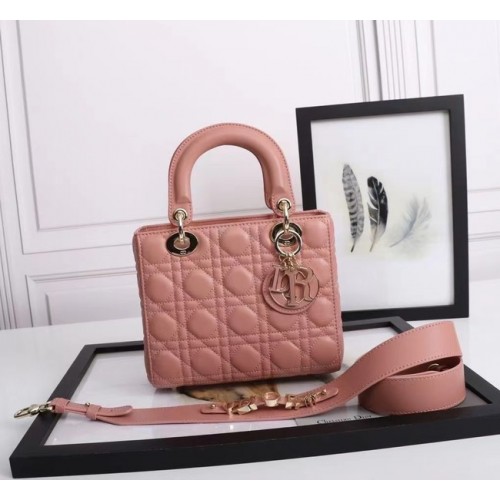 LADY DIOR MY ABCDIOR BAG Pudră din piele de miel Cannage M0538O Flori de cireș