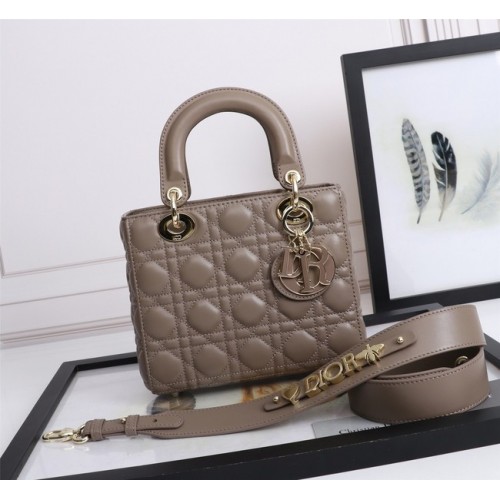 LADY DIOR GEANTĂ MY ABCDIOR Piele de miel Cannage M0538O gri închis