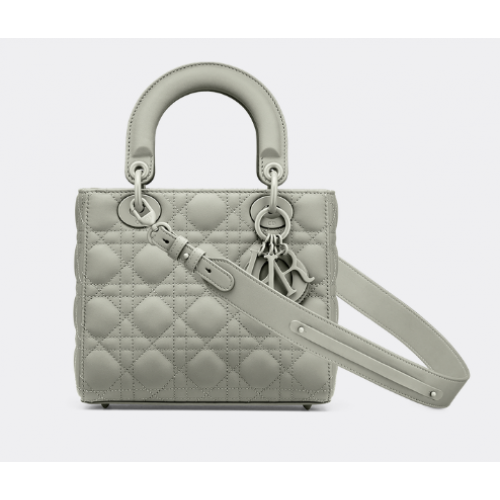 Geantă Lady Dior My ABCDIOR, piele de vițel Cannage gri ultramat M0538SLOI