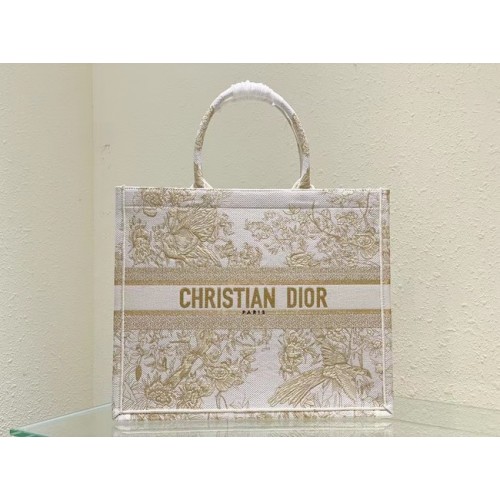 GEANTĂ DIOR BOOK TOTE MARE Dior Jardin d'Hiver Broderie cu fir metalic auriu M1286
