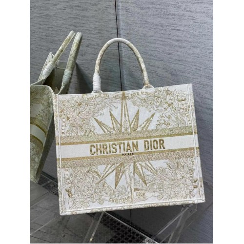 GEANTĂ DIOR BOOK TOTE MARE Dior Reve dInfini Broderie cu fir metalic auriu M1286Z