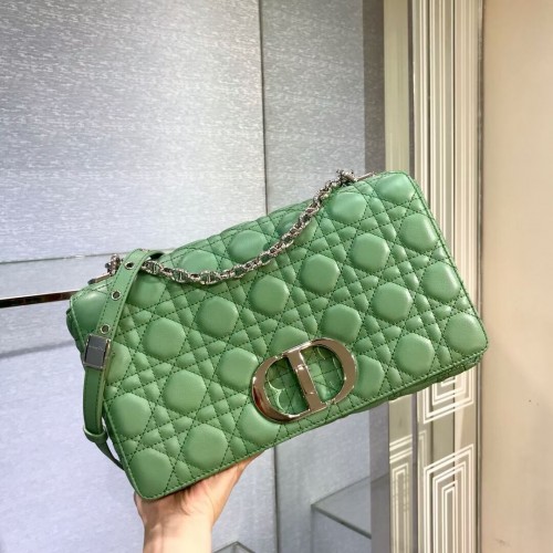 GEANTĂ DIOR CARO MARE Piele de vițel Soft Cannage M9243U verde