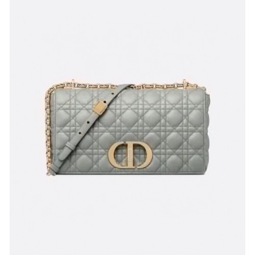 GEANTĂ DIOR CARO MARE Piele de vițel Soft Cannage M9243U gri