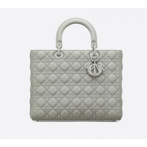 GEANTĂ MARE LADY DIOR Gri Ultramat Piele de vițel Cannage M0566SL