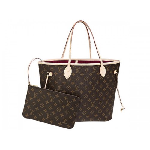 Geantă Louis Vuitton M40996 Monogram Canvas Neverfull MM Fuchsia