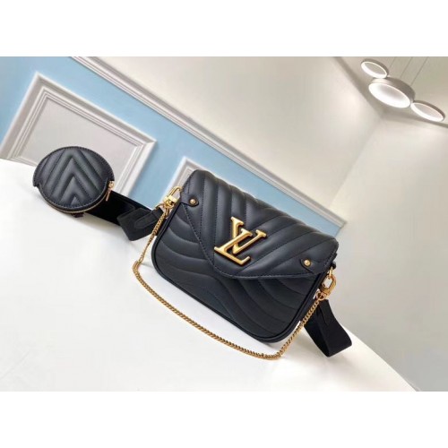 Geantă de umăr din piele LOUIS VUITTON NEW WAVE Original M56466 Negru