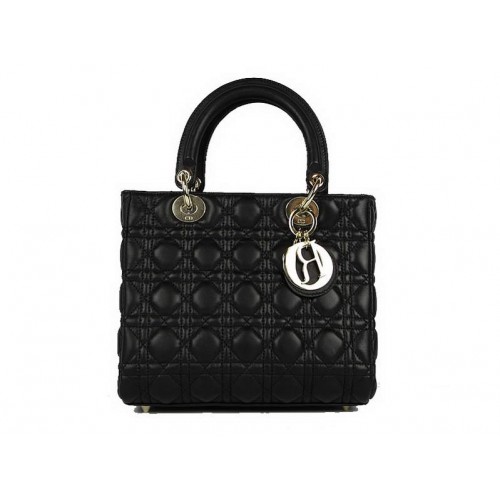 Genți Christian Dior din piele de miel Geantă Lady Dior CAL44550 Negru Auriu