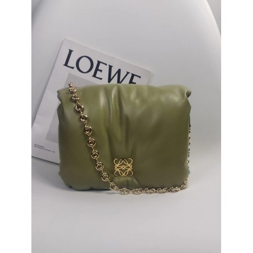 Geantă Loewe Puffer Goya Original din piele de oaie 9801 Verde