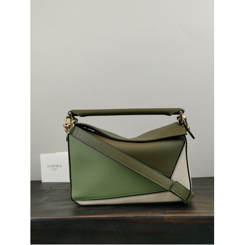 Geantă Loewe Puzzle Original Leather 61840 verde