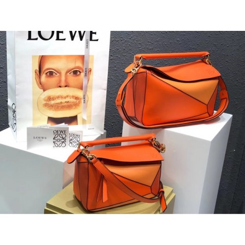 Geantă Loewe Puzzle Original Leather B9124 portocalie