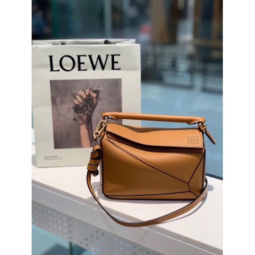Geantă Loewe mini Puzzle din piele originală 61841 maro