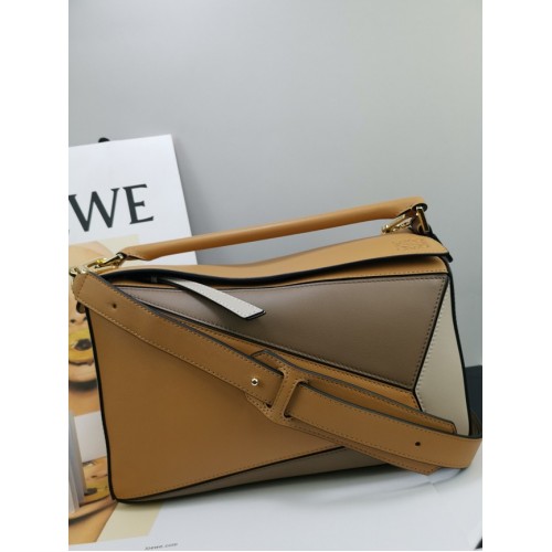 Loewe Puzzle Bag Original Leather 61842 maro și gri