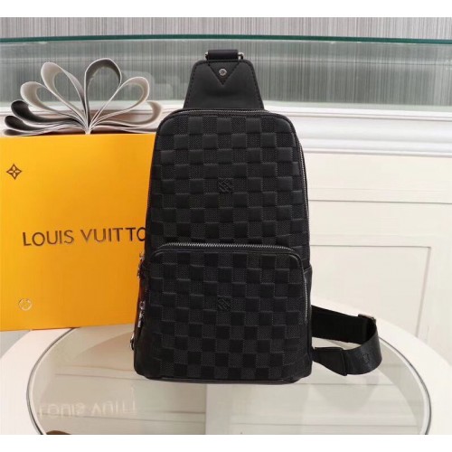 Geantă Louis Vuitton AVENUE SLING Original din piele N41719 Negru