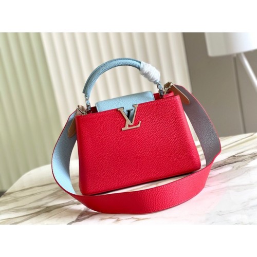 Louis Vuitton CAPUCINES BB M48865 roșu și albastru deschis