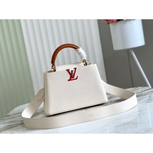 Louis Vuitton CAPUCINES BB M48865 alb și maro