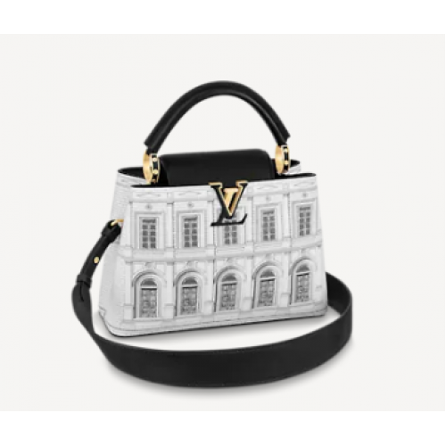 Louis Vuitton CAPUCINES BB M59119 Negru și Alb