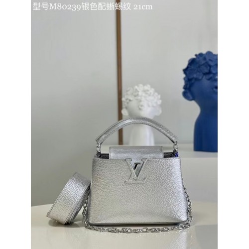 Louis Vuitton CAPUCINES MINI M80239 argintiu