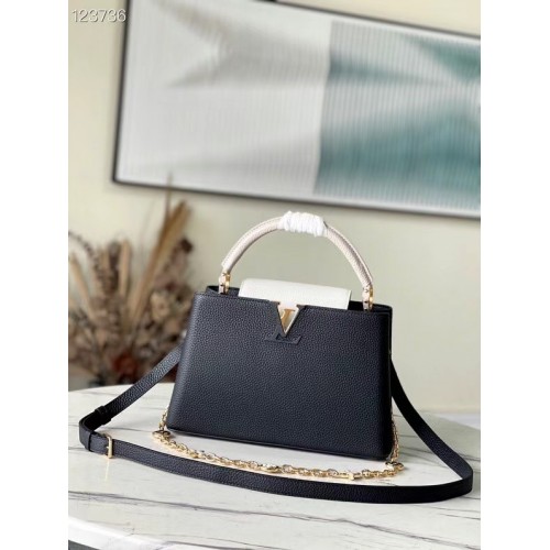 Louis Vuitton CAPUCINES MM M59872 Negru și alb