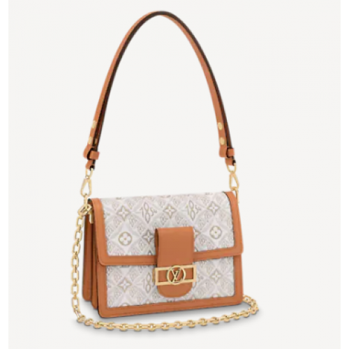 Geantă Louis Vuitton DAUPHINE MM M59483 Ecru Caramel