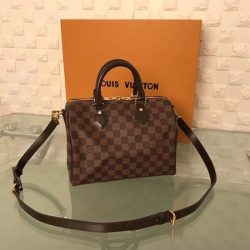 Louis Vuitton Damier Ebene Speedy 25 cu curea de umar N41181