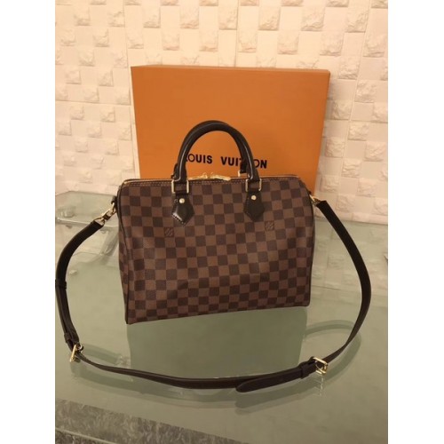 Geantă Louis Vuitton Damier Ebene Speedy 30 cu curea de umăr N41183
