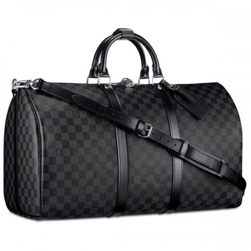 Geantă Louis Vuitton Damier Graphite Canvas Keepall 55 cu curea de umăr N41413