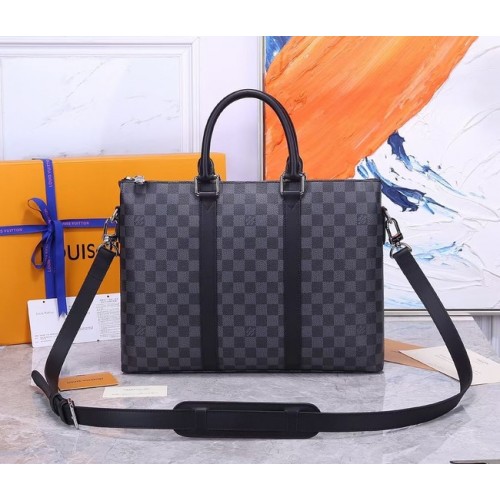 Servietă Louis Vuitton Damier Graphite din pânză M33416 neagră