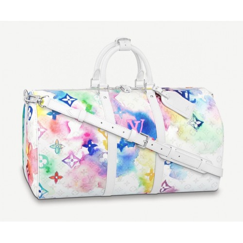 Louis Vuitton Geantă KEEPALL 50 BANDOULIERE M45758 Alb-cerc