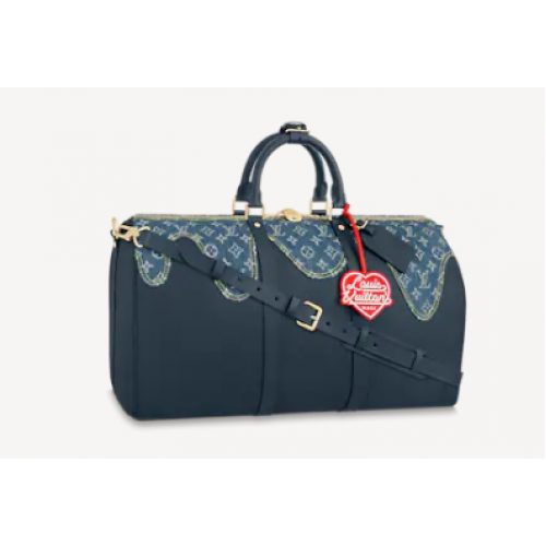Louis Vuitton Geantă KEEPALL BANDOULIERE 50 M45975 albastră