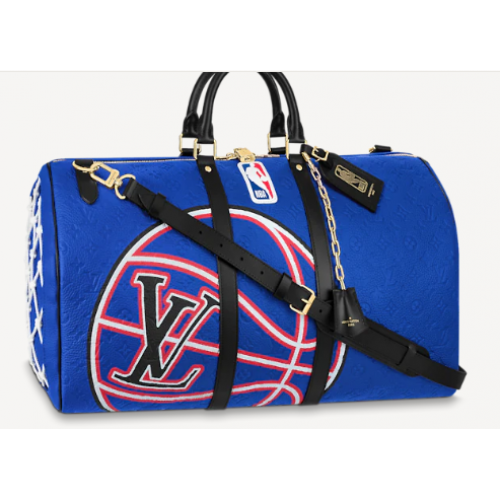 Louis Vuitton Geantă KEEPALL BANDOULIERE 55 M21105 albastră