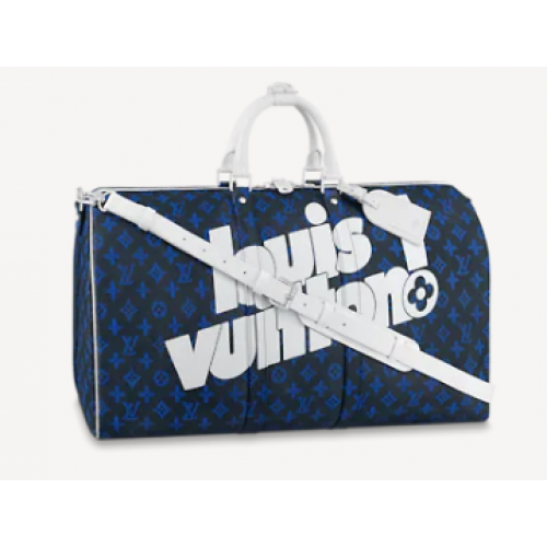 Louis Vuitton KEEPALL BANDOULIERE 55 M45874 Albastru