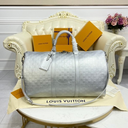 Louis Vuitton Geantă KEEPALL BANDOULIERE 55 M58041 argintie