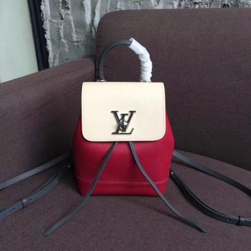 Rucsac Louis Vuitton LOCKME M52733 Lie De Vin Etain Creme