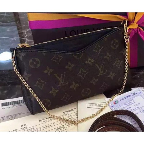 Clutch Louis Vuitton M41638 Black Monogram Canvas PALLAS