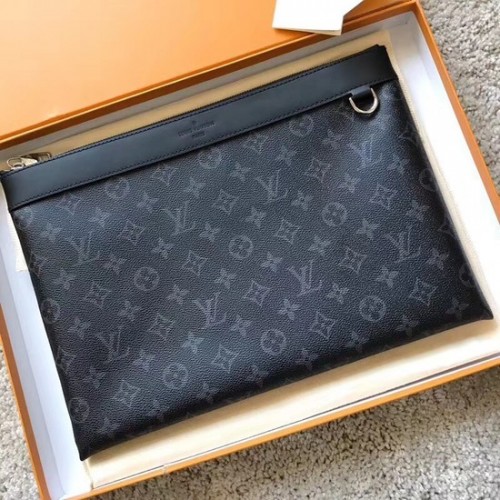 Geantă de mână Louis Vuitton Monogram Canvas Clutch POCHETTE APOLLO 61692 neagră