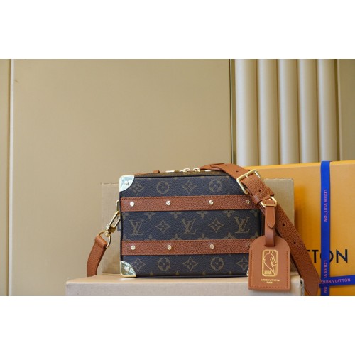 Geantă Louis Vuitton Monogram Canvas Handle Trunk Original din piele M45785 maro