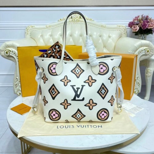 Geantă Louis Vuitton Monogram Canvas Neverfull MM M45818 Alb