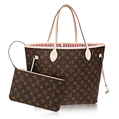 Geantă Louis Vuitton Monogram Canvas Neverfull MM M50366 Rose Ballerine