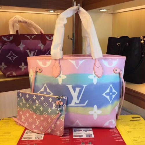Geantă Louis Vuitton Monogram Canvas Original NEVERFULL M45128 roz