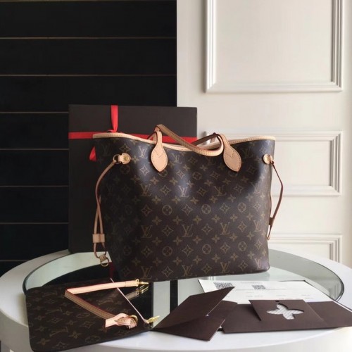 Geantă Louis Vuitton Monogram Canvas Original NEVERFULL MM M40997 galbenă