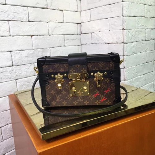 Geantă Louis Vuitton Monogram Canvas PETITE MALLE M44199 Negru