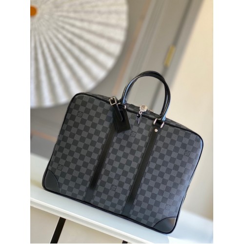 Louis Vuitton Monogram Canvas Porte-Documents Voyage M40225 negru