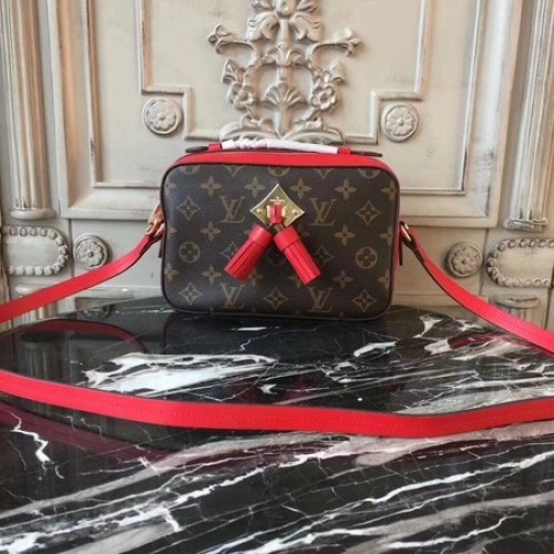 Geantă de umăr Louis Vuitton Monogram Canvas 44258 Roșie