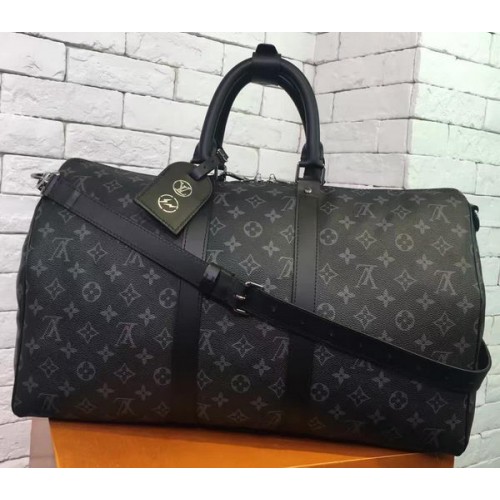Geantă Louis Vuitton Monogram Eclipse Canvas KEEPALL 45 BANDOULIERE N40569