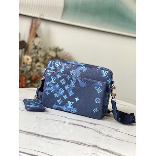 Geantă Louis Vuitton Monogram Original din piele Trio POCHETTE METIS M57840 Navy