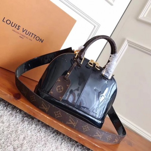 Geantă Louis Vuitton Monogram Vernis ALMA BB M54704 Negru